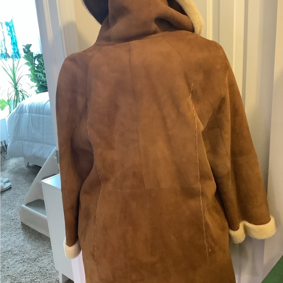 Full Length Shearling Designer Coat - Picture 2 of 7